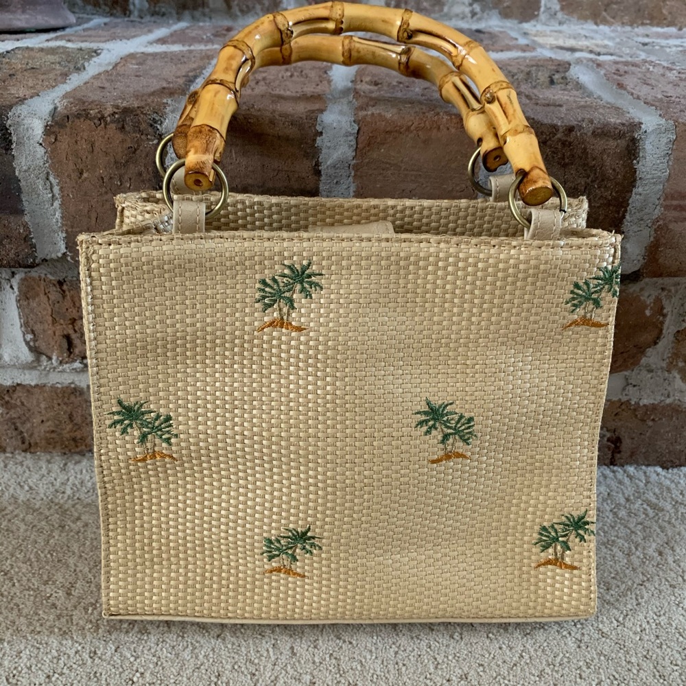 SUNNY Resort Wear Handbag, Bamboo Handles